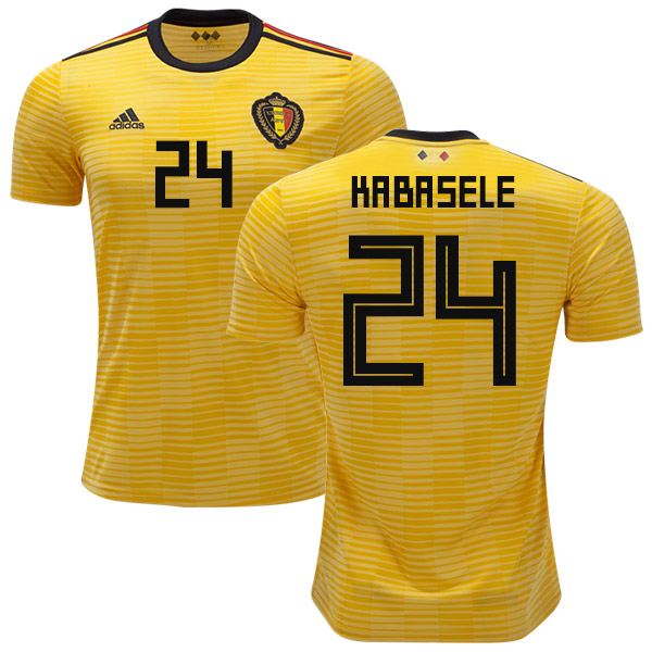 Belgium #24 Kabasele Away Kid Soccer Country Jersey - Click Image to Close